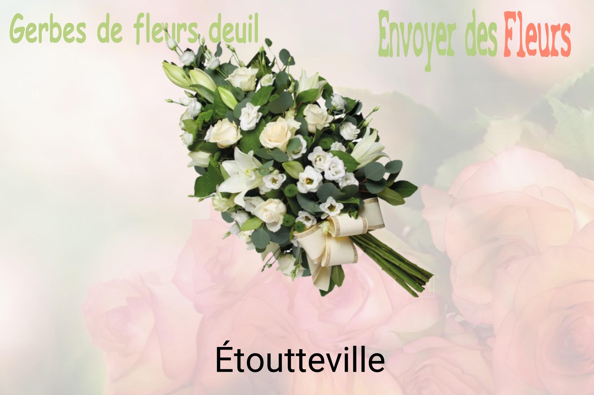 Gerbe de fleurs de deuil livrée à Étoutteville